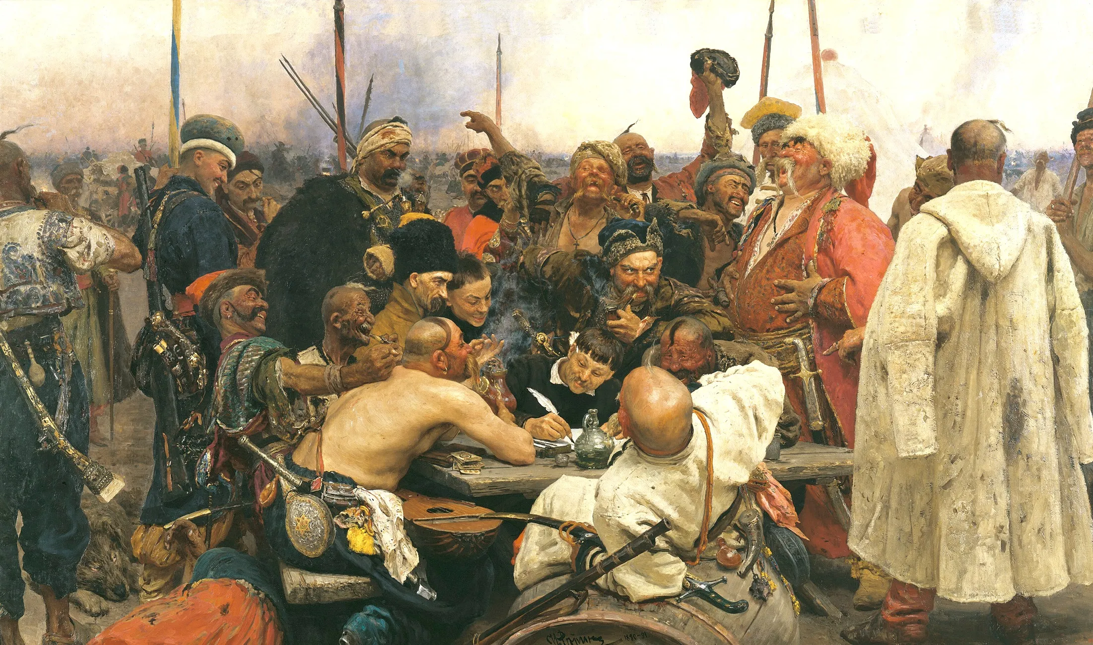 Натурой для персонажей картины «Запорожцы пишут письмо турецкому султану» служили реальные люди