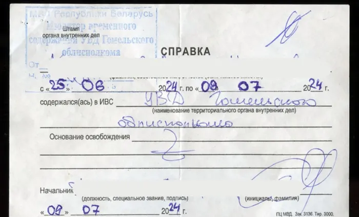 Не хотел выходить на работу и подделал справку изолятора временного содержания: прокуратура Гомеля поддержала гособвинение в суде