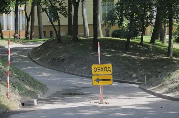 Реконструкция в парке 