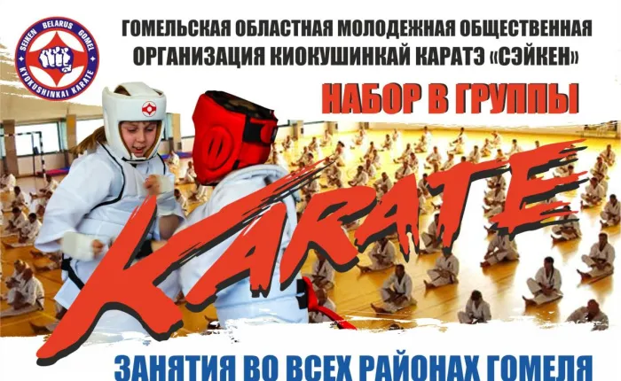 Набор детей и взрослых в группы киокушинкай каратэ в Гомеле