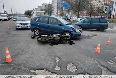 В Мозыре в аварии пострадал мотоциклист