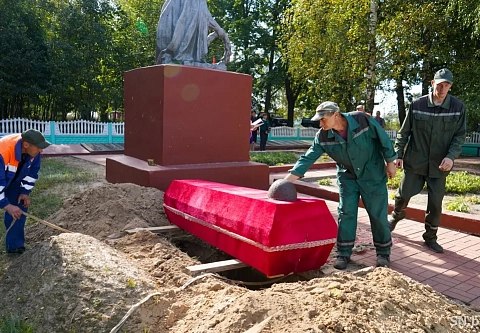 В Светлогорском районе перезахоронили останки солдат, погибших во времена Великой Отечественной войны