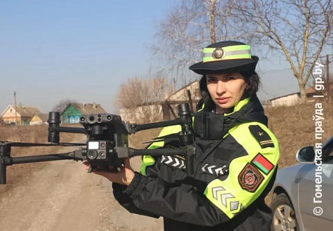 Сотрудники ГАИ Гомельщины запустили в небо беспилотник для выявления нарушителей