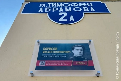 В Мозыре открыли мемориальную доску Герою Советского Союза, подполковнику авиации Михаилу Борисову