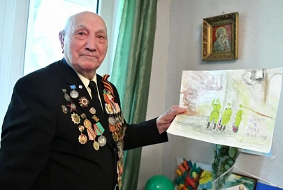 Рисунки столетнего ветерана Великой Отечественной войны Алексея Головацкого можно увидеть в Наровлянском районном историко-этнографическом музее