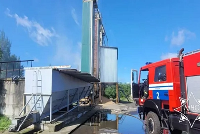 В Жлобинском районе горела зерносушилка