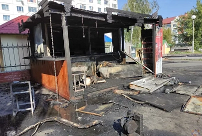 Работники МЧС ликвидировали пожар в торговом павильоне в Мозыре