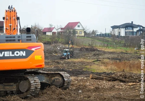 На контроле губернатора. В Плесах под Гомелем начались работы по строительству противопаводковой дамбы
