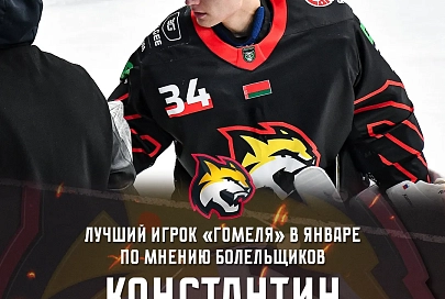 Назван лучший игрок хоккейного "Гомеля" в январе 2026