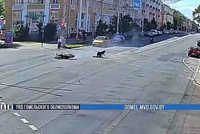 Гомельчанин едва не разбился на мотоцикле на проспекте Ленина