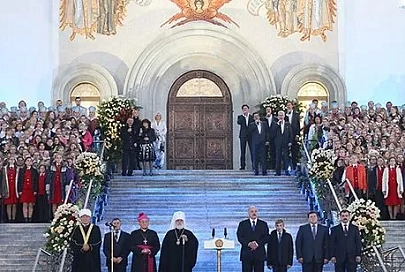Торжественная церемония «Молитва за Беларусь» состоялась в Минске у Храма-памятника в честь Всех святых