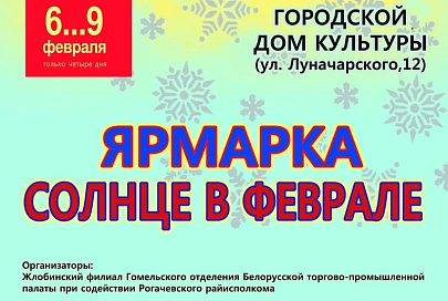 Ярмарка "Солнце в феврале" пройдет в Рогачеве