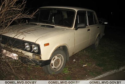 Житель Ельского района взял чужое авто и врезался в клумбу