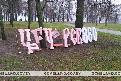 В парке Чечерска повредили инсталляцию. Милиция оперативно нашла хулигана