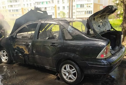В Светлогорске сгорел автомобиль Ford